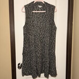 Kensie Eyelash Knit Tweed Long Line Sweater Vest Size Medium